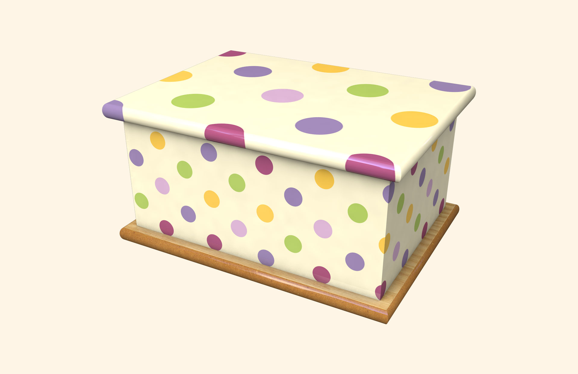 Polka Dots adult ashes casket